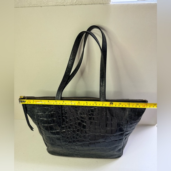 Fossil Sydney Croc Embossed Leather Shopper Tote Bag - Picture 10 of 15